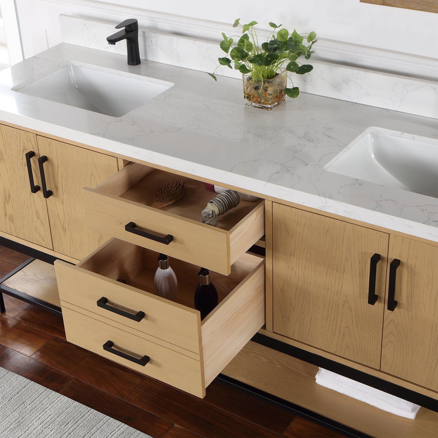 Altair Designs 72" double vanity with top - 546072-WO-GW-NM