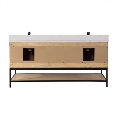 Altair Designs 72" double vanity with top - 546072-WO-GW-NM