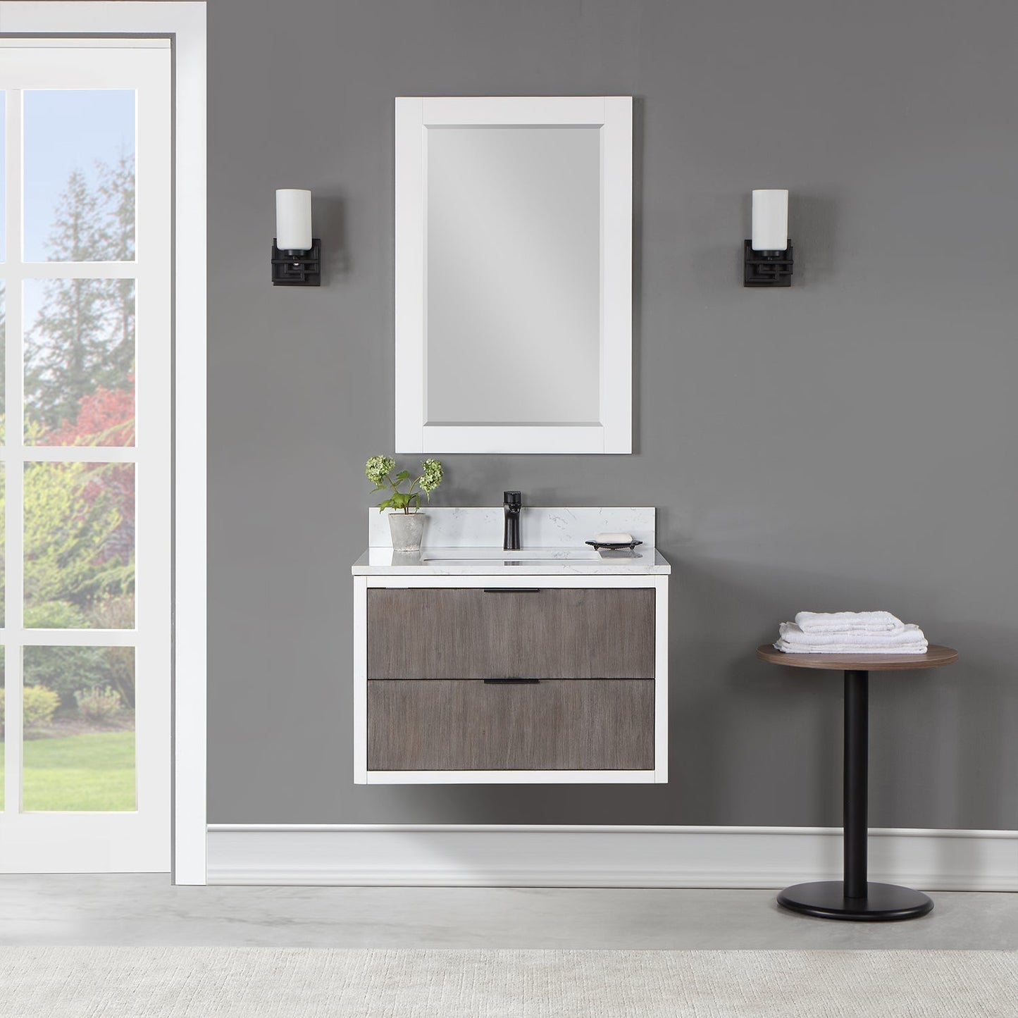 Altair Designs 30" single vanity with top - 547030-WP-AW-NM