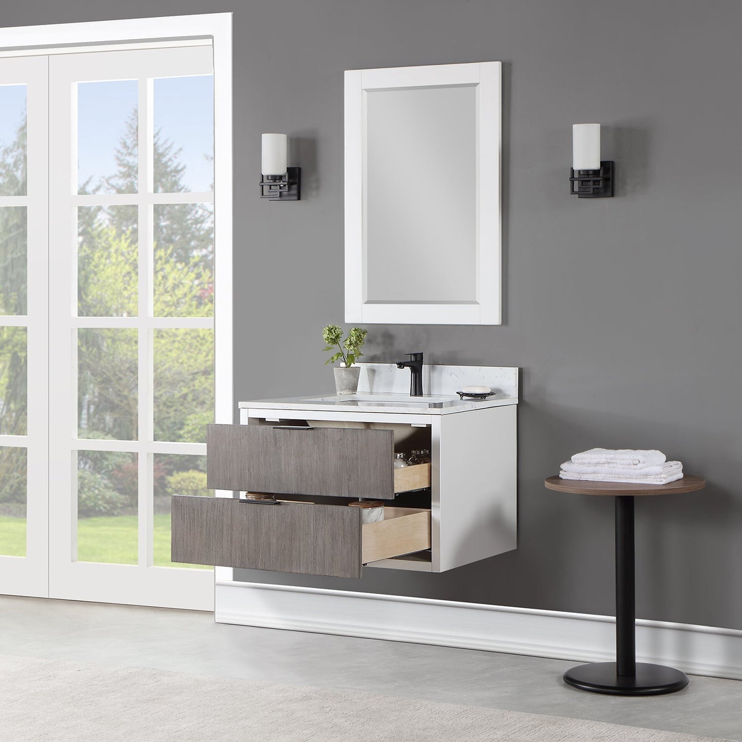 Altair Designs 30" single vanity with top - 547030-WP-AW-NM