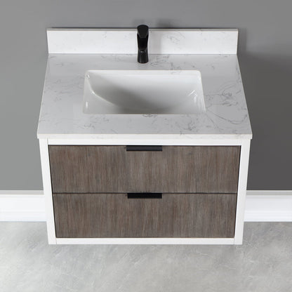 Altair Designs 30" single vanity with top - 547030-WP-AW-NM