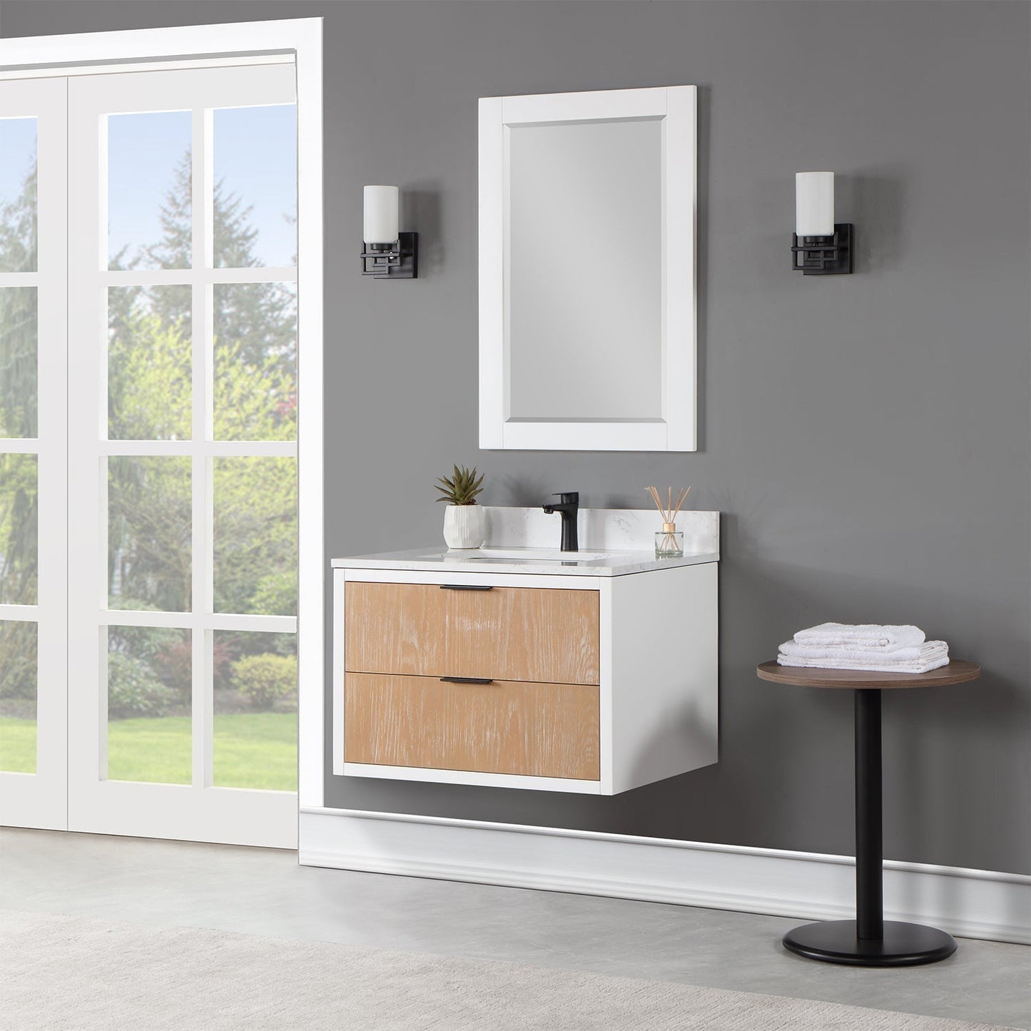 Altair Designs 30" single vanity with top - 547030-WP-AW-NM