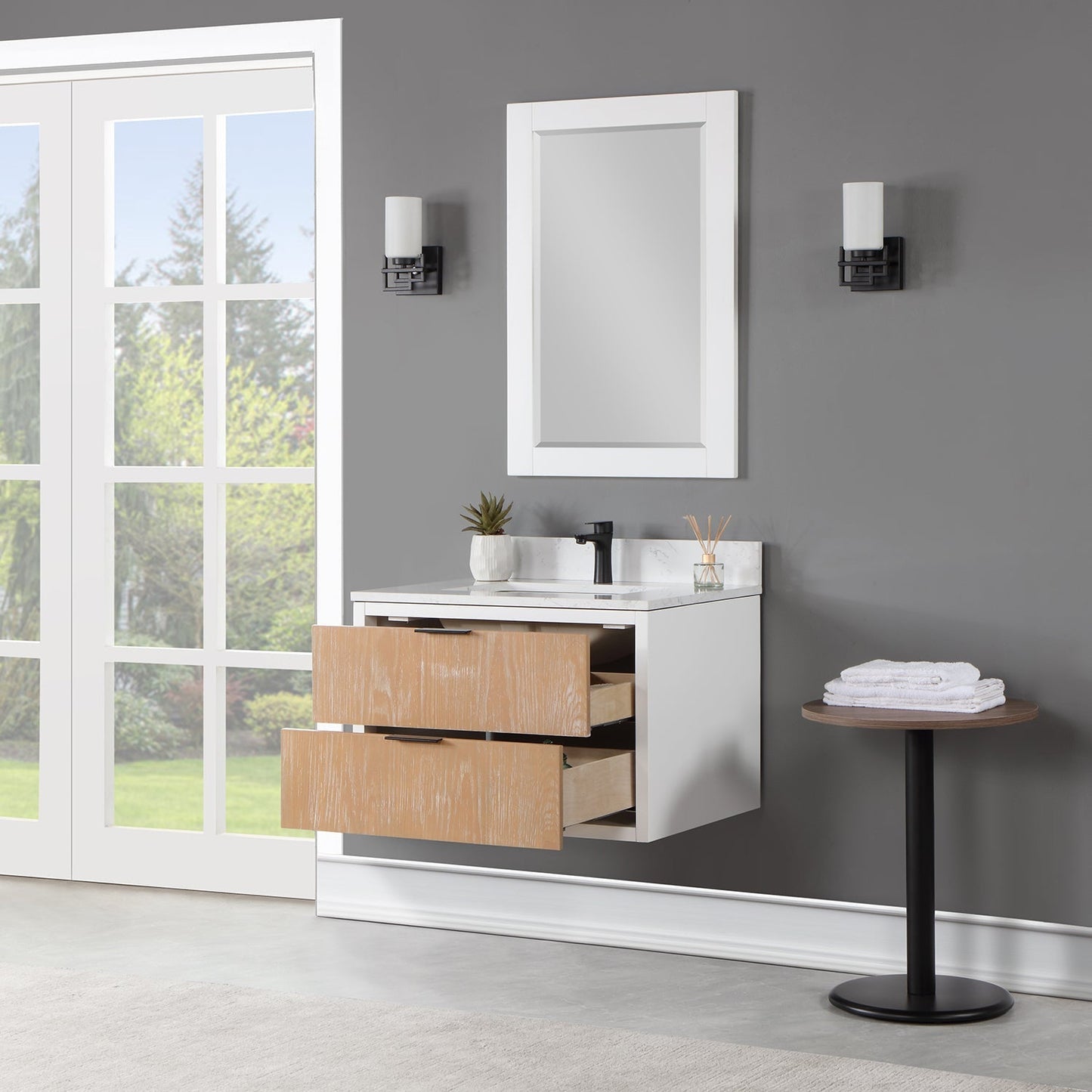 Altair Designs 30" single vanity with top - 547030-WP-AW-NM