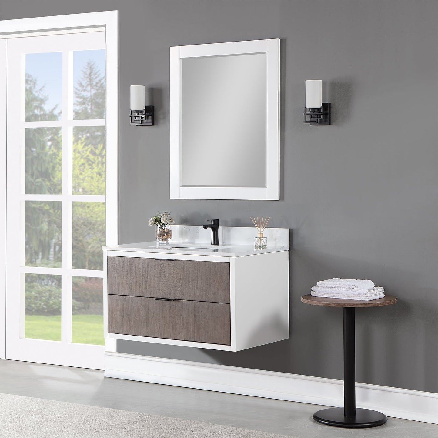 Altair Designs 30" single vanity with top - 547030-WP-AW-NM