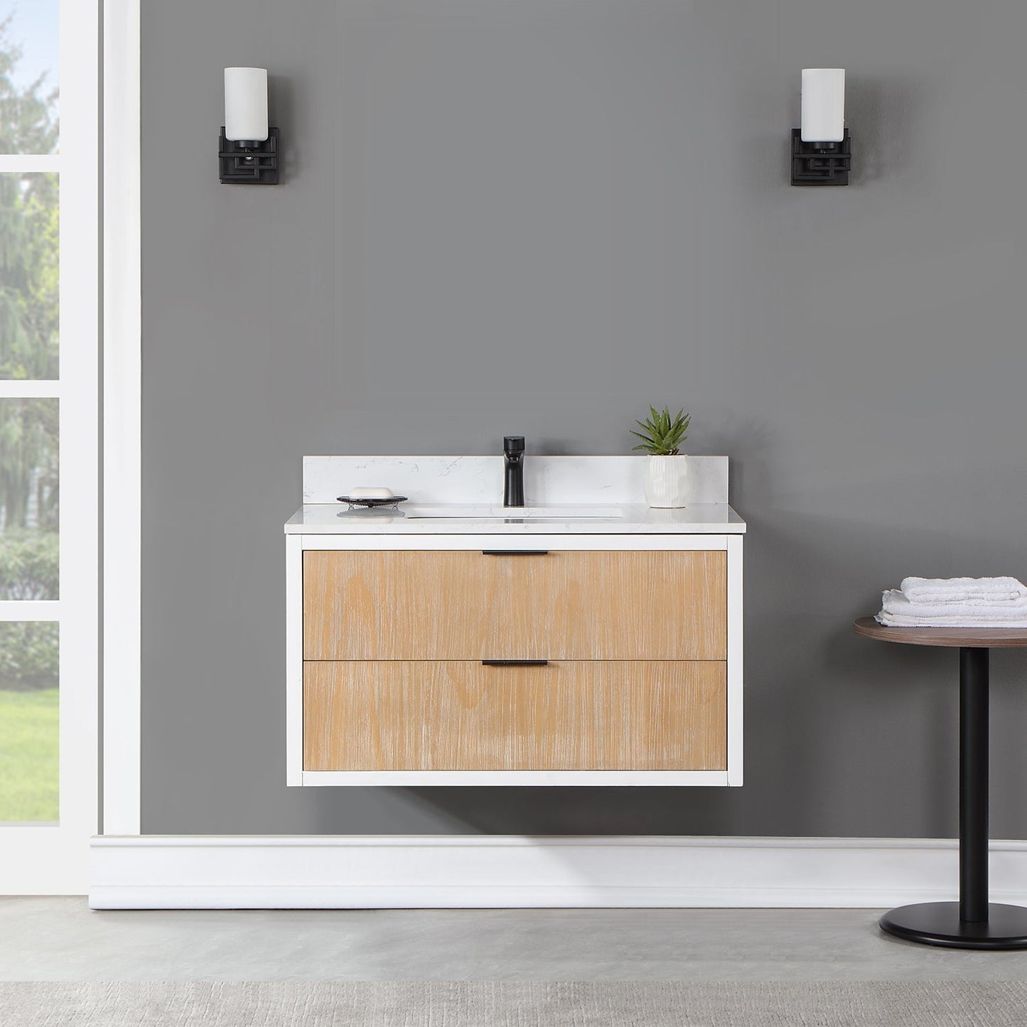Altair Designs 30" single vanity with top - 547030-WP-AW-NM