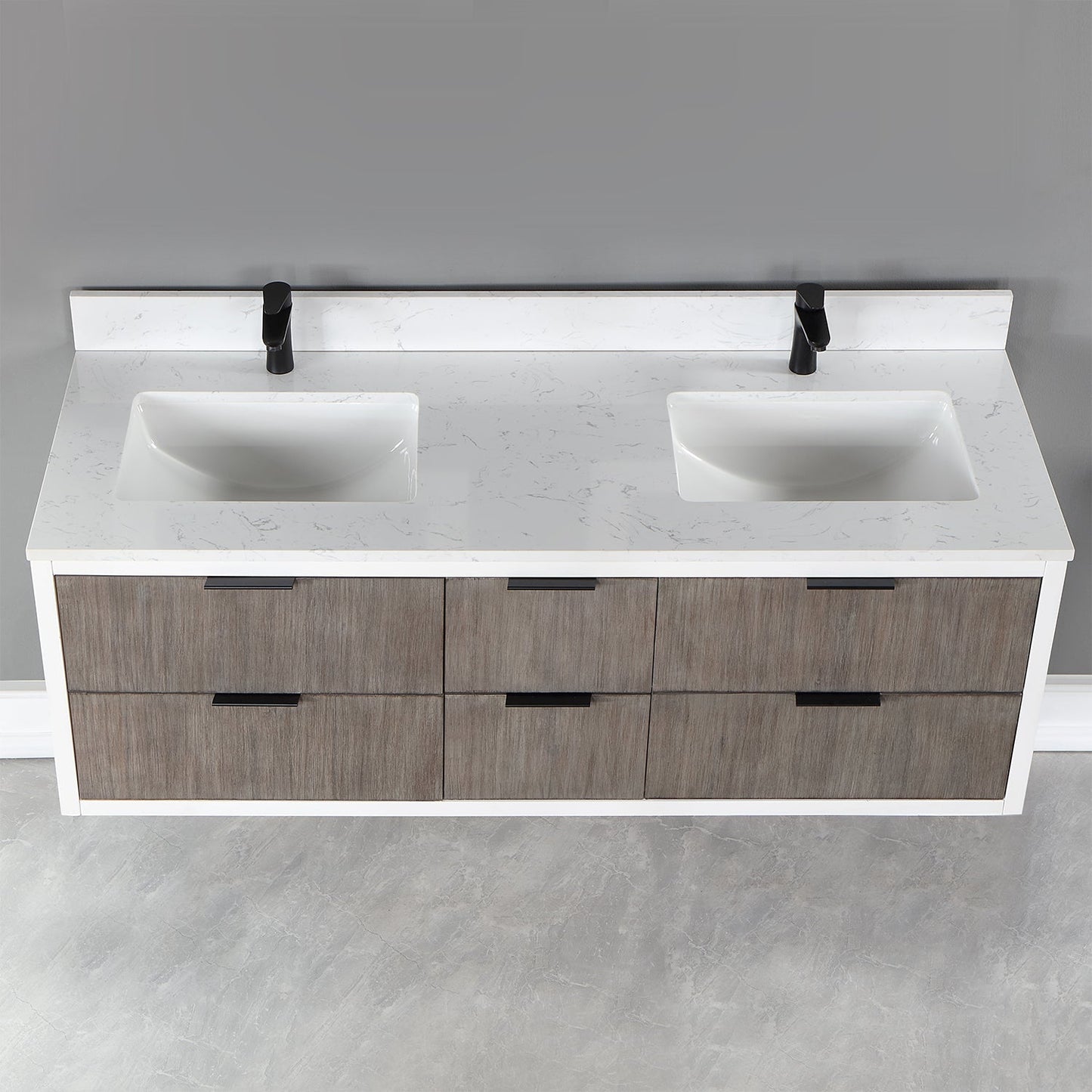 Altair Designs 60" double vanity with top - 547060-WP-AW-NM