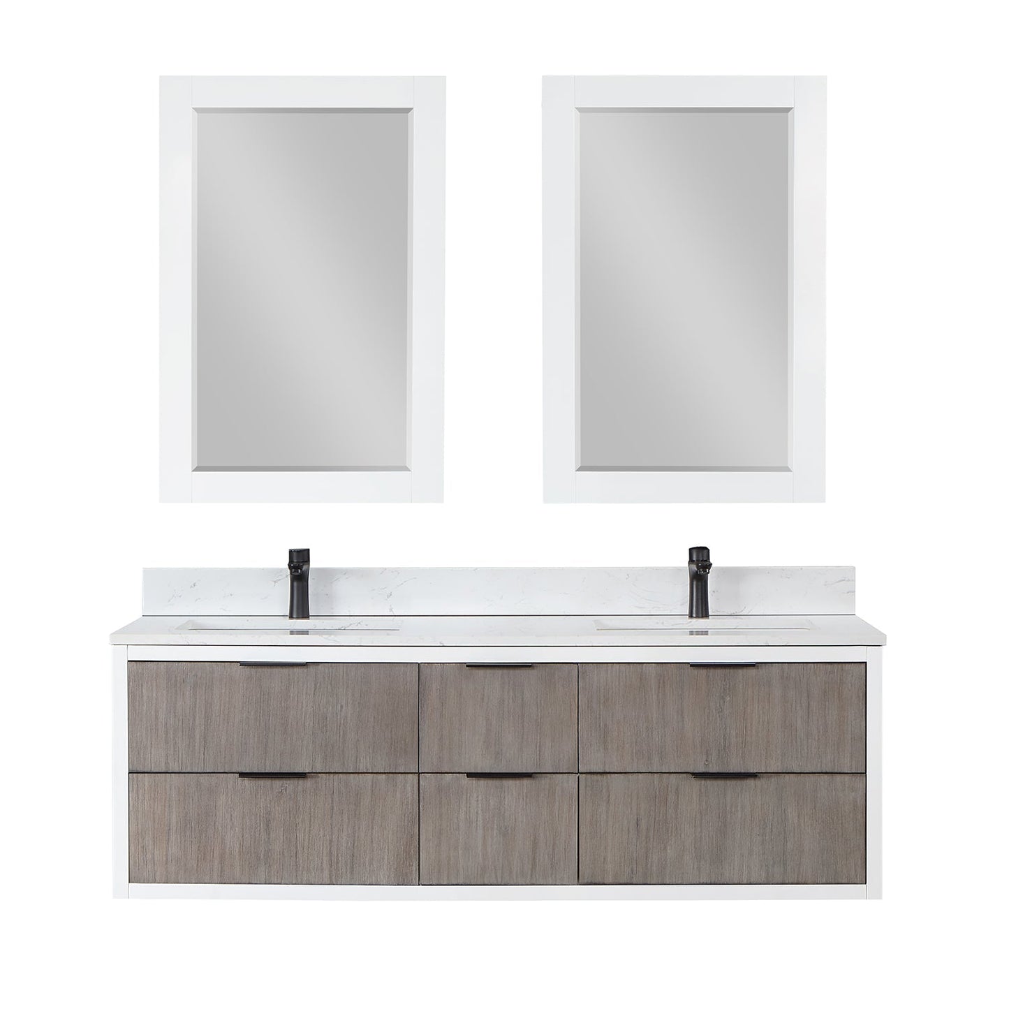 Altair Designs 60" double vanity with top - 547060-WP-AW-NM