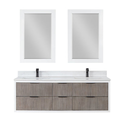 Altair Designs 60" double vanity with top - 547060-WP-AW-NM