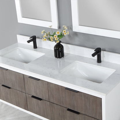 Altair Designs 60" double vanity with top - 547060-WP-AW-NM
