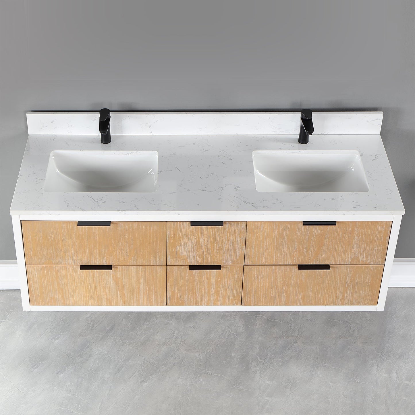 Altair Designs 60" double vanity with top - 547060-WP-AW-NM