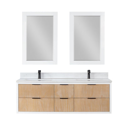 Altair Designs 60" double vanity with top - 547060-WP-AW-NM