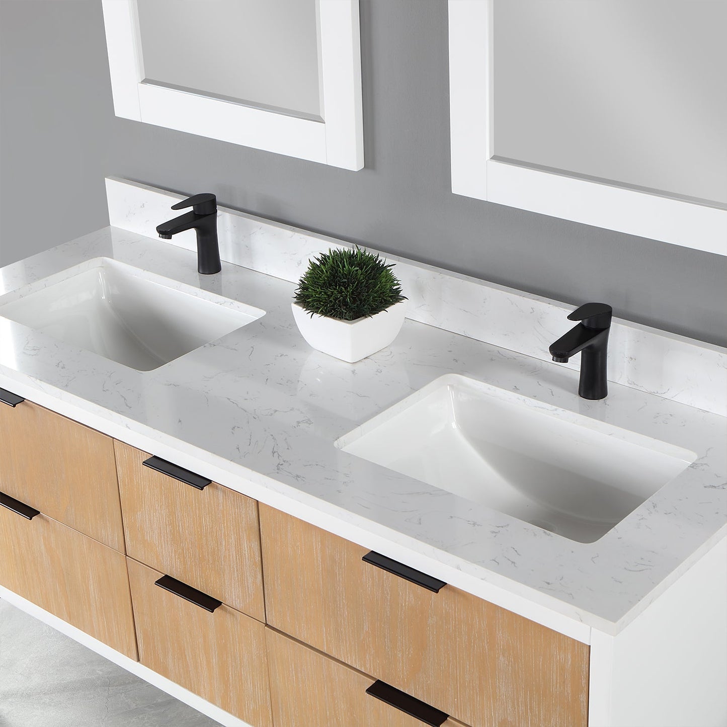 Altair Designs 60" double vanity with top - 547060-WP-AW-NM