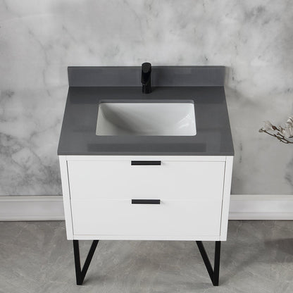 Altair Designs 30" single vanity with top - 548030-WP-CG-NM