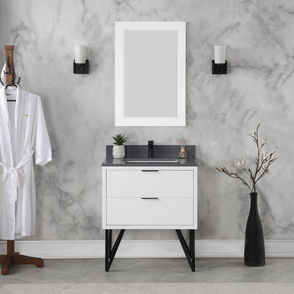 Altair Designs 30" single vanity with top - 548030-WP-CG-NM