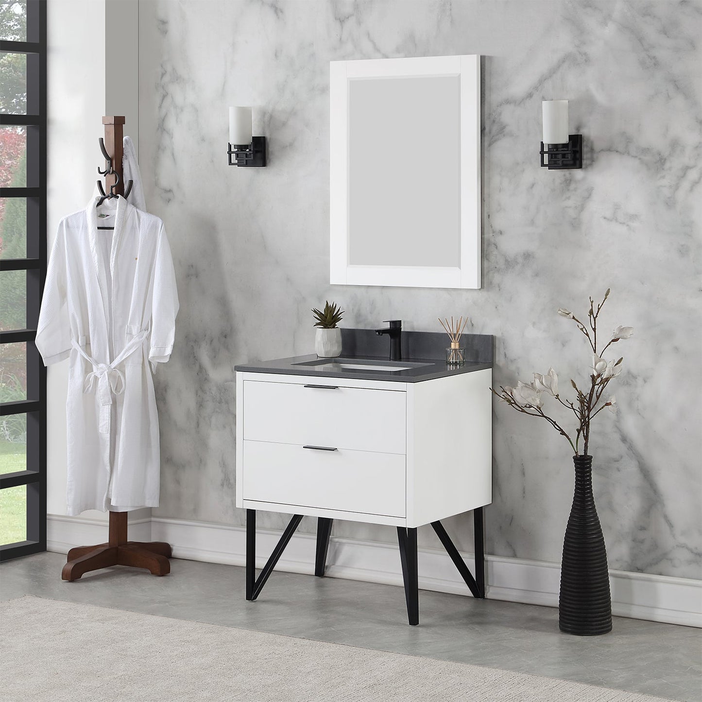 Altair Designs 30" single vanity with top - 548030-WP-CG-NM