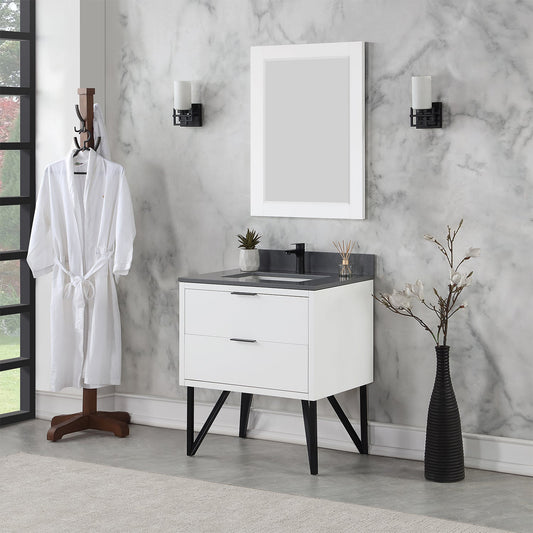 Altair Designs 30" single vanity with top - 548030-WP-CG-NM