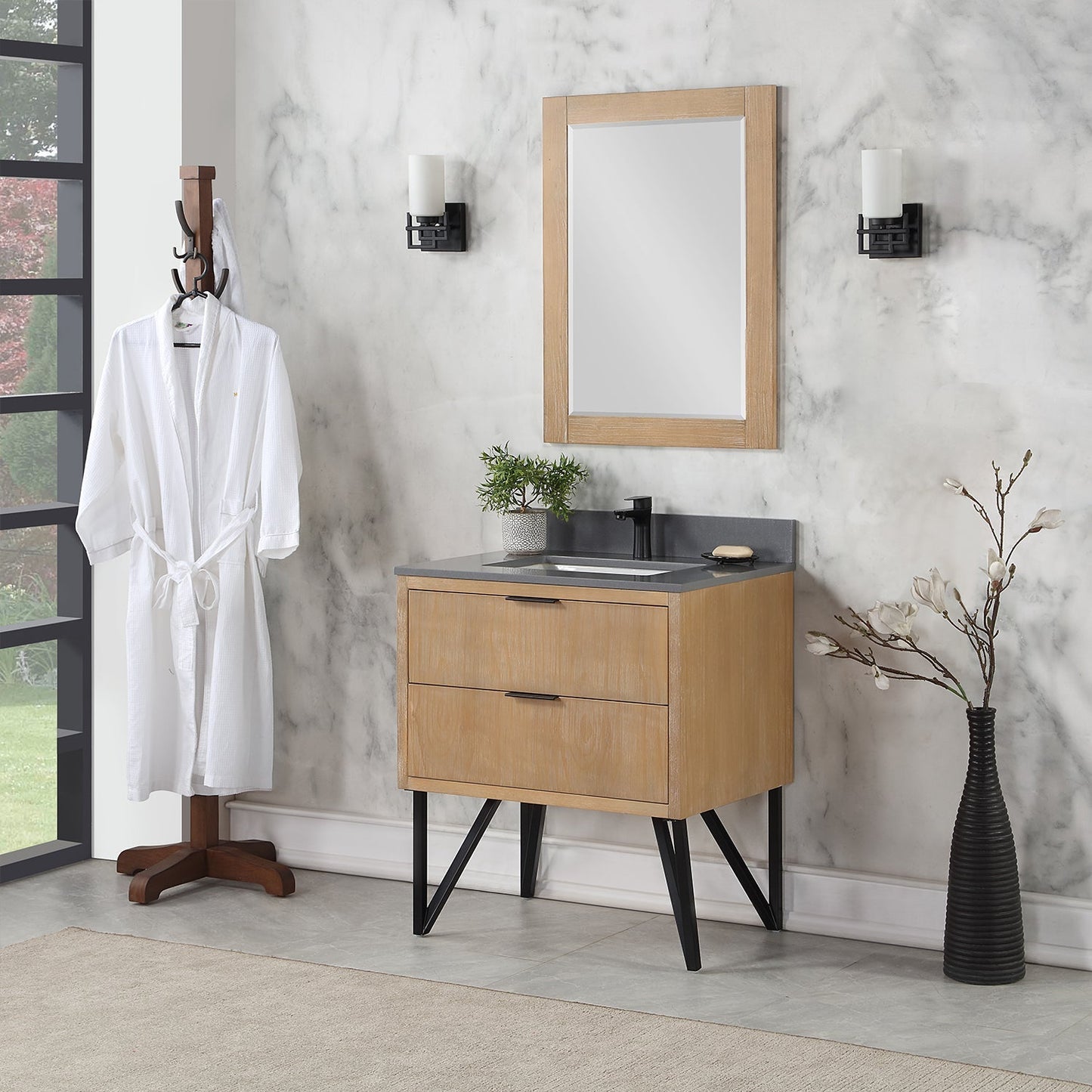 Altair Designs 30" single vanity with top - 548030-WP-CG-NM