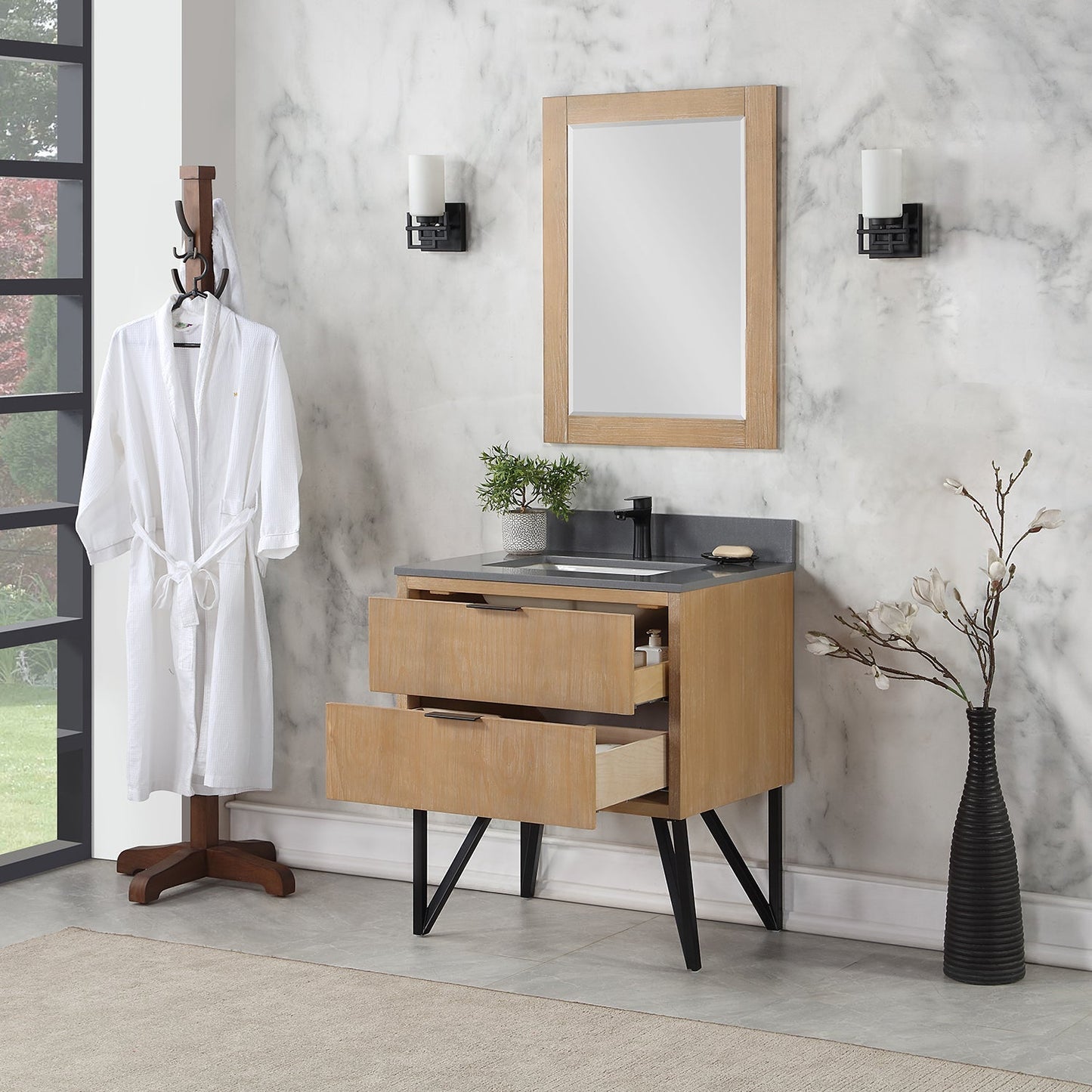 Altair Designs 30" single vanity with top - 548030-WP-CG-NM