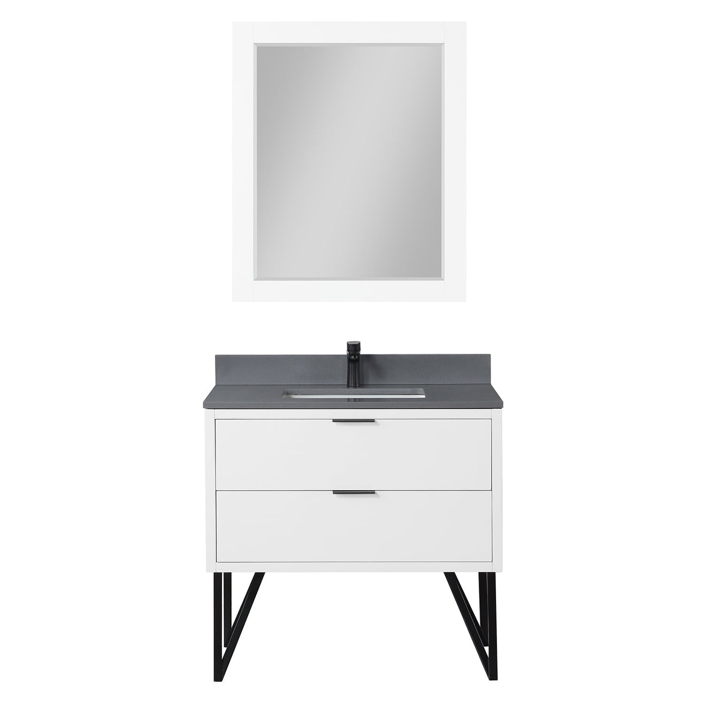 Altair Designs 36" single vanity with top - 548036-WP-CG-NM