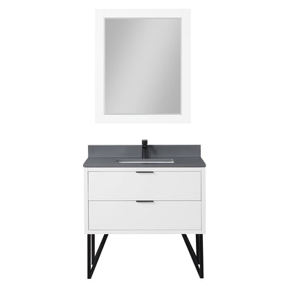 Altair Designs 36" single vanity with top - 548036-WP-CG-NM
