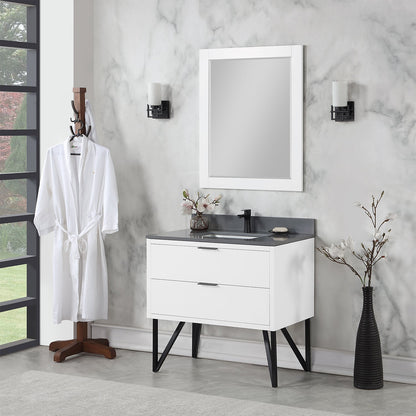 Altair Designs 36" single vanity with top - 548036-WP-CG-NM
