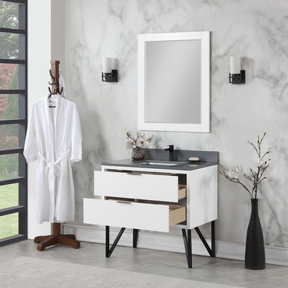 Altair Designs 36" single vanity with top - 548036-WP-CG-NM