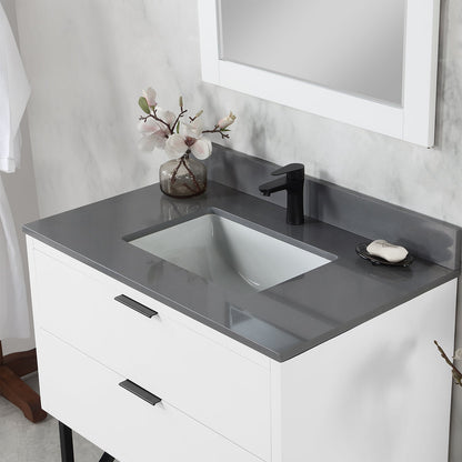 Altair Designs 36" single vanity with top - 548036-WP-CG-NM