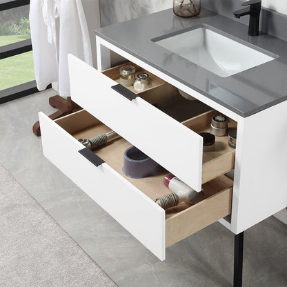 Altair Designs 36" single vanity with top - 548036-WP-CG-NM
