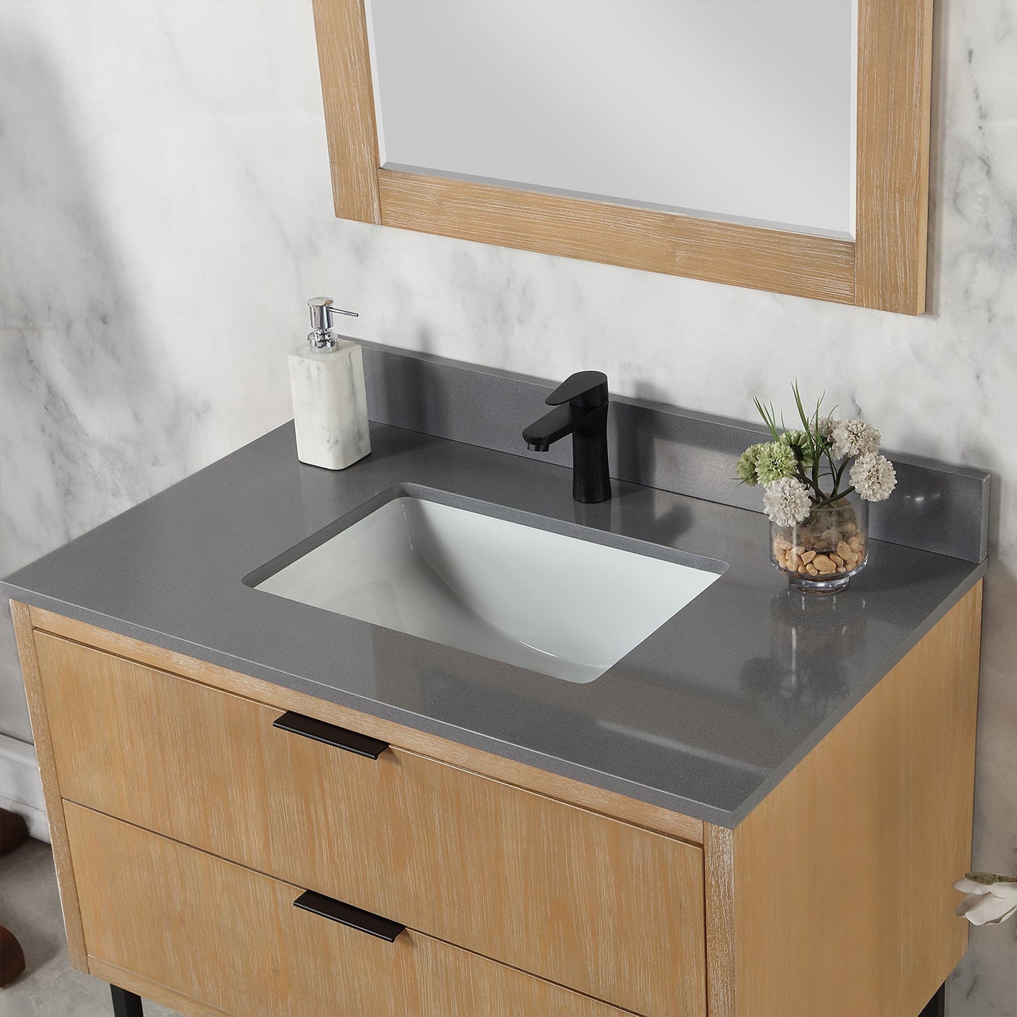 Altair Designs 36" single vanity with top - 548036-WP-CG-NM
