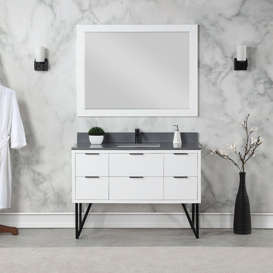 Altair Designs 48" single vanity with top - 548048-WP-CG-NM