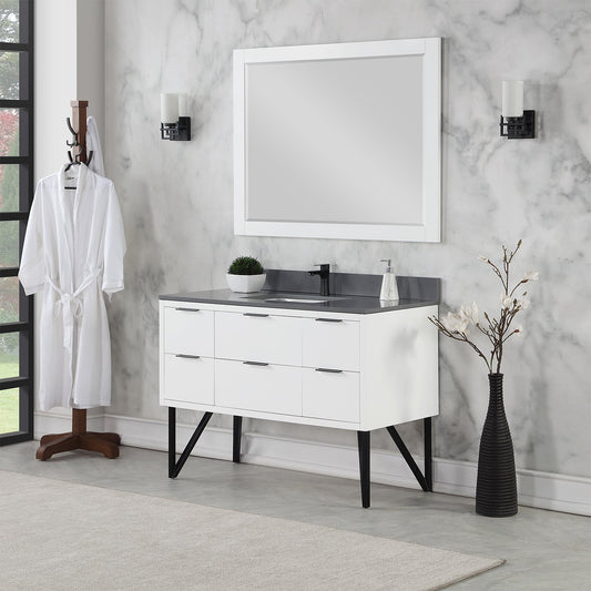 Altair Designs 48" single vanity with top - 548048-WP-CG-NM