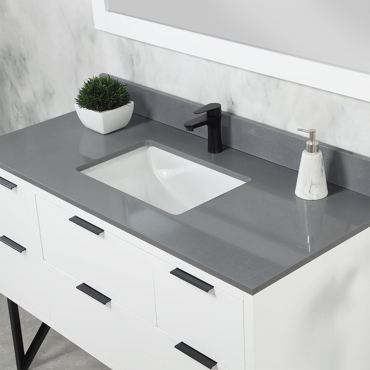 Altair Designs 48" single vanity with top - 548048-WP-CG-NM