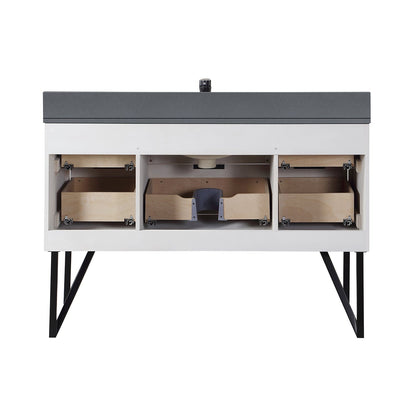 Altair Designs 48" single vanity with top - 548048-WP-CG-NM