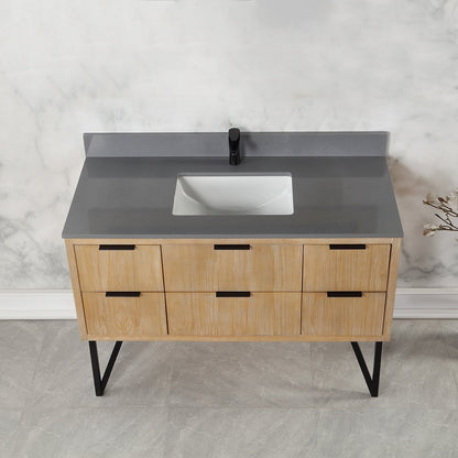 Altair Designs 48" single vanity with top - 548048-WP-CG-NM