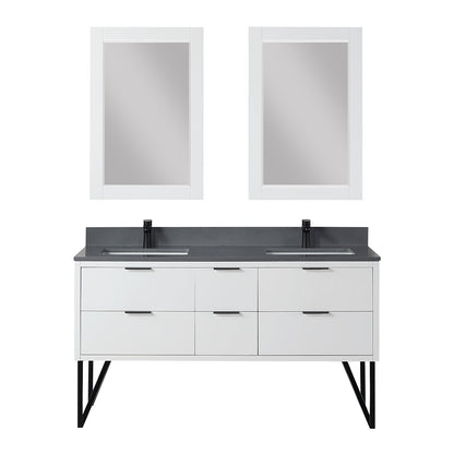 Altair Designs 60" double vanity with top - 548060-WP-CG-NM