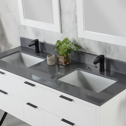 Altair Designs 60" double vanity with top - 548060-WP-CG-NM
