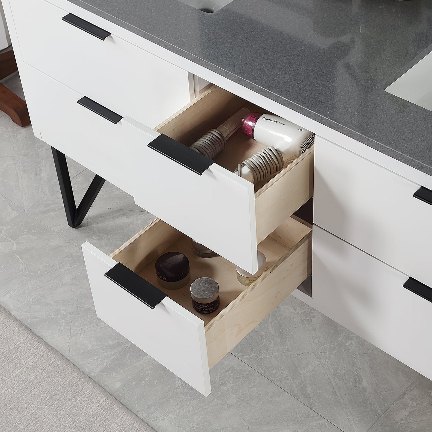 Altair Designs 60" double vanity with top - 548060-WP-CG-NM