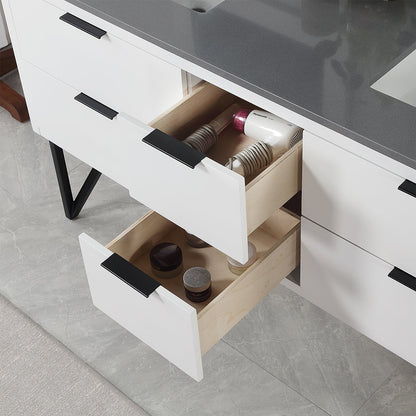 Altair Designs 60" double vanity with top - 548060-WP-CG-NM