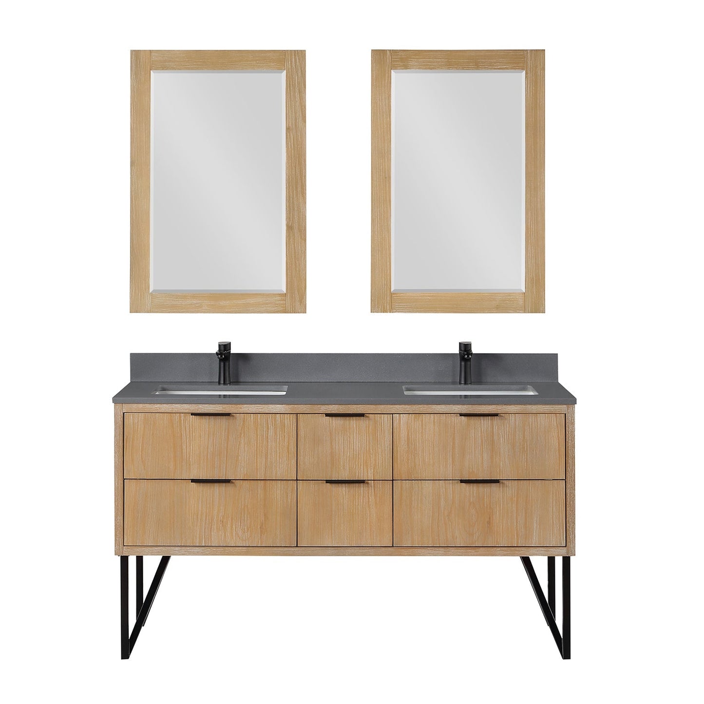 Altair Designs 60" double vanity with top - 548060-WP-CG-NM