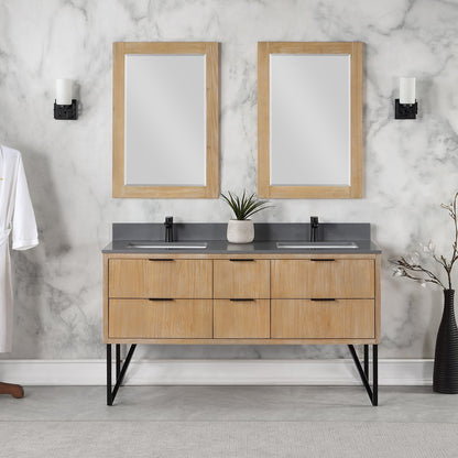 Altair Designs 60" double vanity with top - 548060-WP-CG-NM