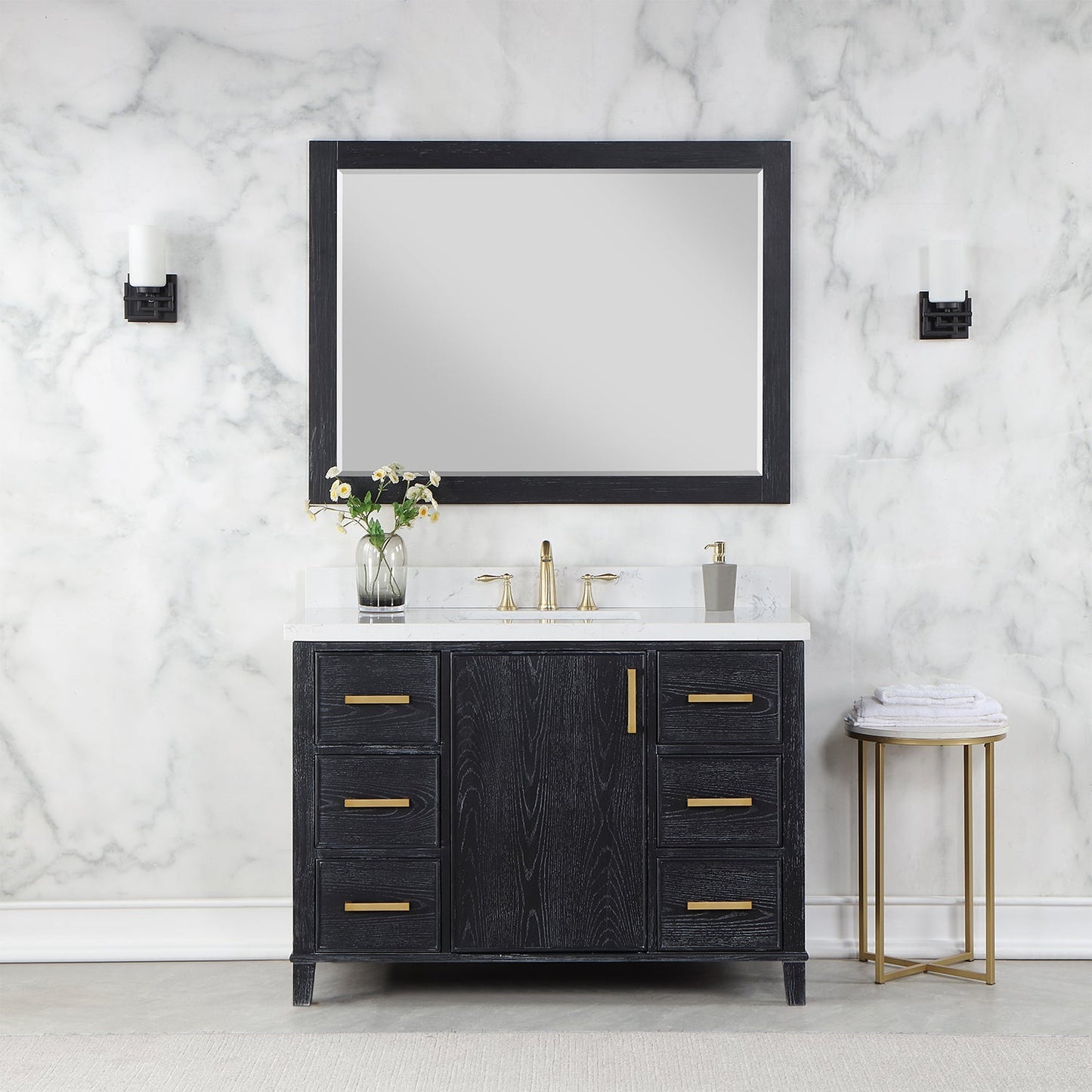 Altair Designs 48" single vanity with top - 549048-BO-AW-NM