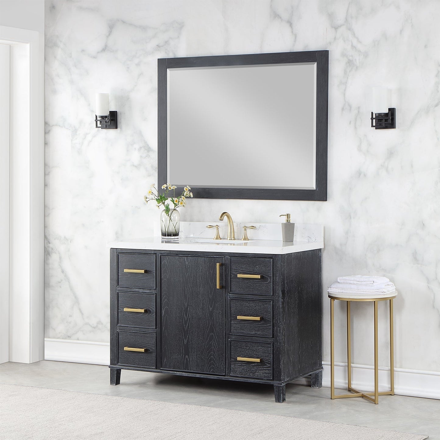 Altair Designs 48" single vanity with top - 549048-BO-AW-NM