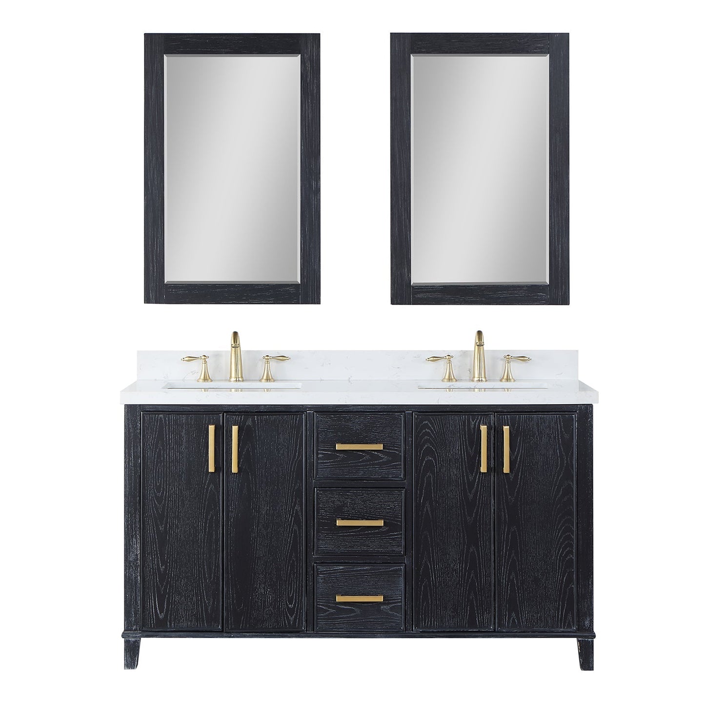 Altair Designs 60" double vanity with top - 549060-BO-AW-NM