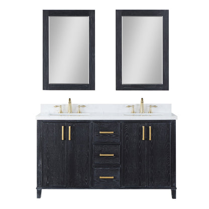 Altair Designs 60" double vanity with top - 549060-BO-AW-NM