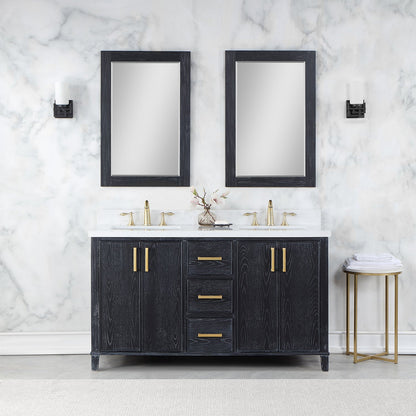 Altair Designs 60" double vanity with top - 549060-BO-AW-NM