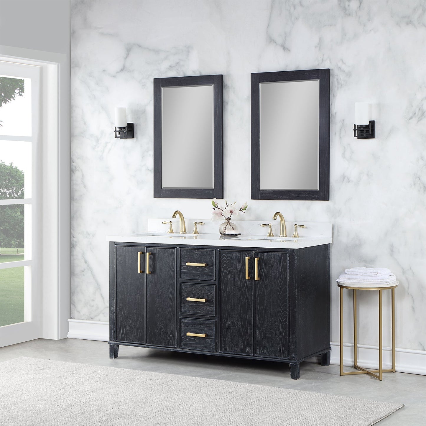 Altair Designs 72" double vanity with top - 549072-BO-AW-NM
