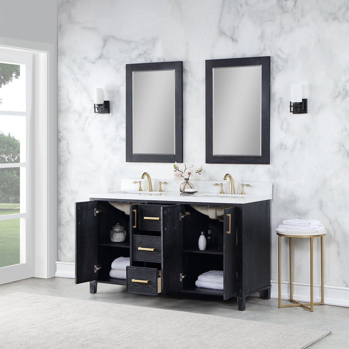 Altair Designs 72" double vanity with top - 549072-BO-AW-NM