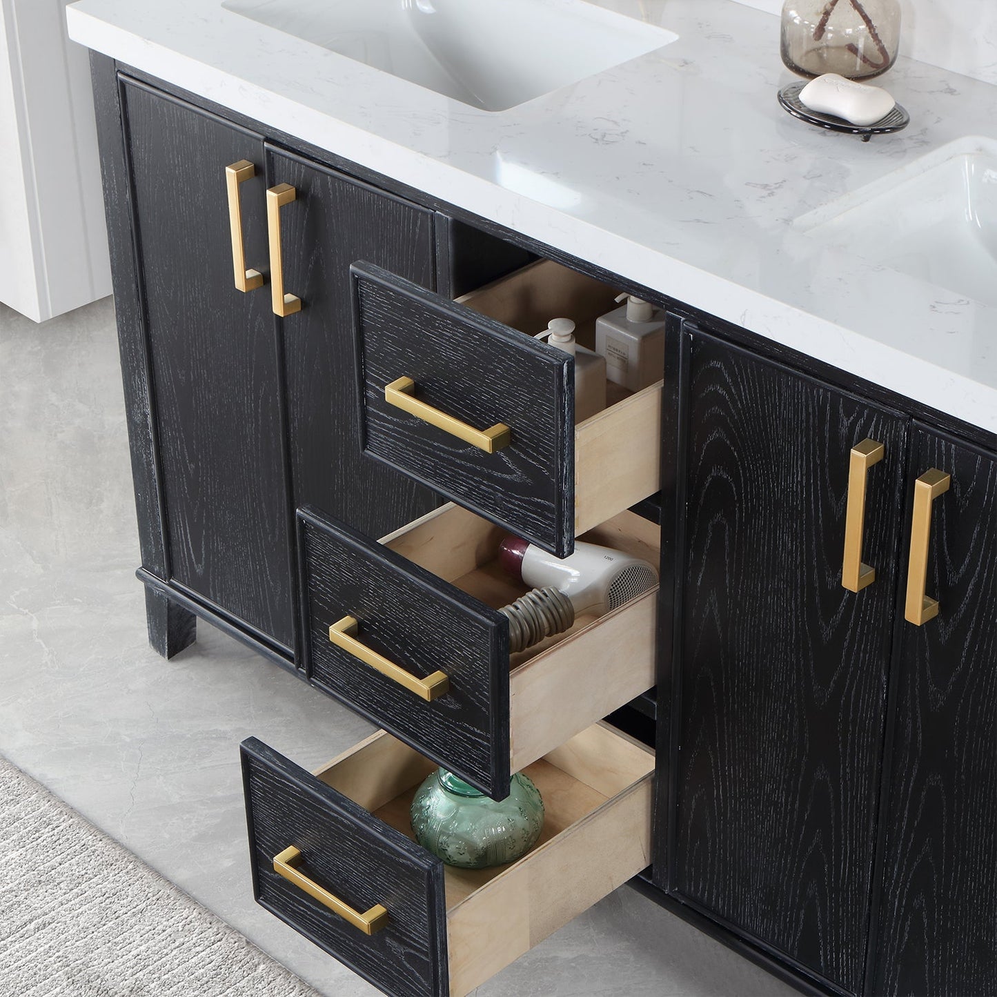 Altair Designs 72" double vanity with top - 549072-BO-AW-NM