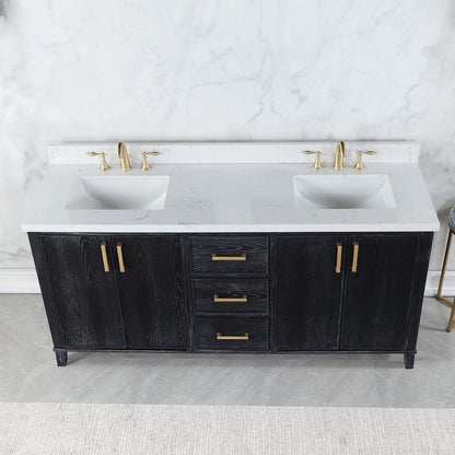 Altair Designs 72" double vanity with top - 549072-BO-AW-NM