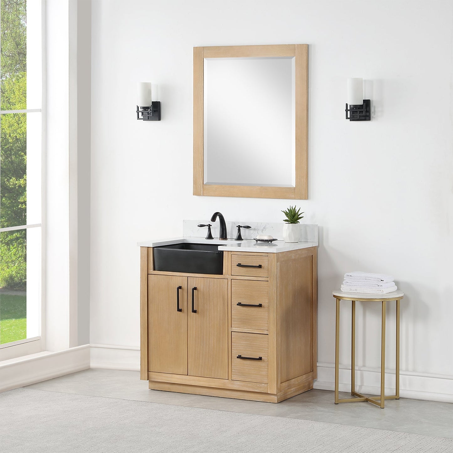 Altair Designs 36" single vanity with top - 550036-WP-AW-NM
